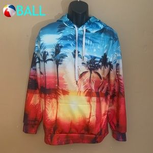 Ball Tropical Print Hoodie Small / Medium Gently worn 92% polyester / 8% spandex